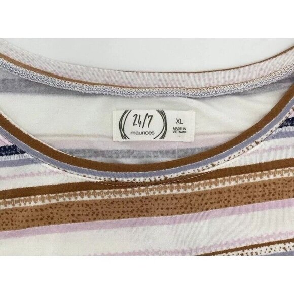 NWT Maurices 24/7 Multi‎ Striped Empire Waist Pocket Dress Sleeveless Comfort XL - Picture 10 of 10